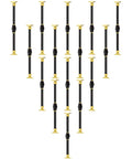 Hella Sturdy Square Deck Balusters And Stair Spindles Kit Featuring 37 Inch Adjustable Swivel Base, black and gold design.