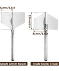 4 Piece Stainless Steel Drywall Corner Tool Set With 2 Inch Inside And Outside Corner Trowels for precise finishing.