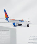 Allegiant 1/400 Diecast Airplane Model For Collectors, ultra detailed plastic and metal display replica, side view.