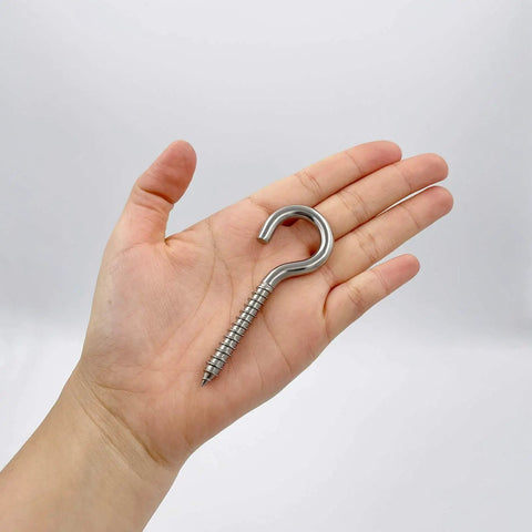 Heavy Duty 3.2 Inch 304 Stainless Steel Screw Eyes 6 Pack For Hammock Stand Indoor Outdoor Hooks Wall And Ceiling Mounts Holds 200-250 Lbs Rust Resistant And Easy To Install