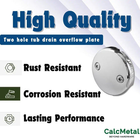 Top Notch Dual Hole Bathtub Drain Overflow Plate With Slick Chrome Finish And Included Matching Screws For No Fuss Installation and Built Tough Corrosion Resistant Real Deal Bathroom Upgrade.