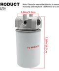 High Flow 25 GPM 250 PSI Spin On Hydraulic Oil Filter Assembly with 10 micron filtration and 3/4 inch NPTF ports size view