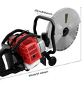 High Output 52Cc Gas Cut Off Saw Cracks Asphalt Like A Warm Knife Through Butter Utilizing 1400 Watt Motor And 1800 Rpm Speed Plus Wet Disk Design for cutting concrete and stone.