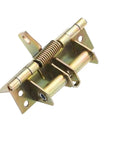 Heavy Duty Automatic Self Closing Cabinet Hinges With Spring Loaded Action And Self Aligning Feature For Zero Drama Setup And Slick Operation On Cupboards And Commercial Doors, gold steel hinge view.