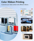 Color ribbon options for 2 Inch Thermal Transfer Bluetooth Label Maker With Color Ribbon Printing For Waterproof Scratch Resistant Labels Ideal