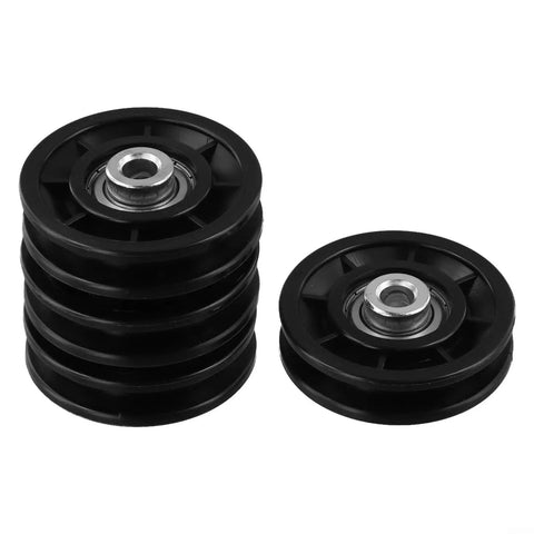 Nylon Cable Pulley Wheel For Fitness Machines And Home Gyms Smooth Glide Bearing Roller Quiet Durable DIY Lifting And Garage Door Sheave Accessory 70mm Size, stacked view