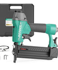 Heavy Duty Pneumatic Brad Nailer 18 Gauge Dead Straight Drive for Fine Trim and Cabinetry with accessories, 3/8 to 2 inch nail capacity.