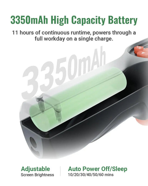 Thermal Imaging Camera With Laser Pointer And IntellFault Scene Detection, showing 3350mAh battery for 11-hour use