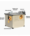 Portable Table Saw With Dustproof Shroud, Precision Angle Tilting, built tough, featuring stainless steel table-board and dust cover.