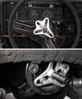 46Pcs Harmonic Balancer Puller Set With Steering Wheel Flywheel Crankshaft And Pulley Pullers in use on vehicle components.
