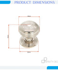 Solid Brass Beehive Cabinet Knob Set In Nickel Finish showing dimensions 40mm width and 45mm height