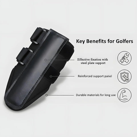 Pro Golf Wrist Training Aid And Wrist Trainer For A Consistent Swing From Backswing To Follow Through, Final Putt Wrist Trainer For Stroke Improvement, Professional Golf Swing Trainer To Maintain Proper Wrist Position And Tempo, 1 Pc, shown with key benefits for golfers.