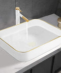 Minimalist Rectangle Porcelain Vessel Sink For Bathroom Above Counter Style Sleek Dope Modern Wash Basin With Light Luxury Appeal