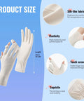 Full Finger UV Protection Driving Gloves For Women, Breathable Touchscreen UPF 50 Sun Blocking Gloves In Soft Beige, One Size