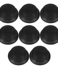 Premium Umbrella Diameter Thread Repair Kit For 6mm Frames Includes 8 Black Plastic Convex End Caps With Smooth Edges And Polished Finish Perfect For Patio Home Garden Upgrades. Eight black plastic convex umbrella end caps for 6mm frames, shown front view.
