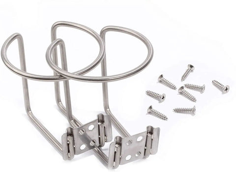 Two Pack Stainless Steel Boat Ring Cup Drink Holder Universal Mount For Marine Yacht Truck RV Car Trailer Fits Most Cans Mugs Glasses