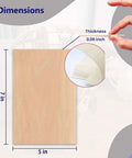 Unfinished basswood sheets, 18 pcs set, 5x7 in, 0.06 in thick, for crafts