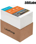 4x6 Direct Thermal Shipping Labels For Fast Crystal Clear Printing 500 Labels Per Stack Fan Fold 1 Stack Per Box Commercial Grade Labels For Barcodes And Addressing, box and label stack visible
