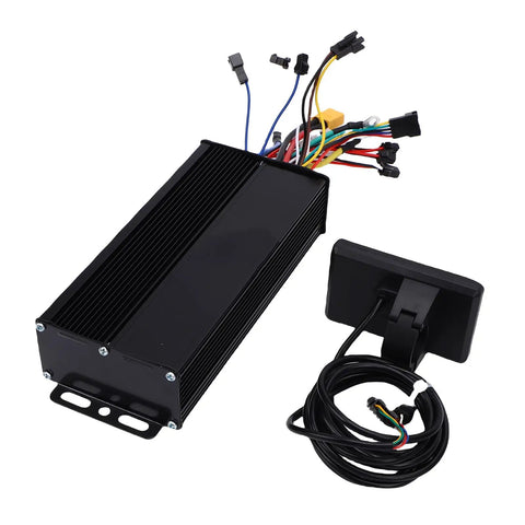 Electric Bike Controller Kit with 3 Mode Sine Wave Brushless Motor Control Panel for LCD Display, weatherproof cables.