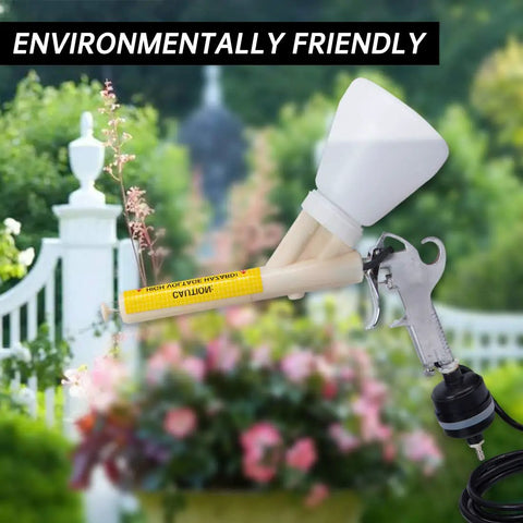 Portable Powder Coating System Paint Gun With Foot Switch PC03 5 Electrostatic Kit Red 110V shown in garden setting
