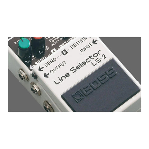 Close-up of Line Selector And Power Supply Pedal For Guitars Quick Switch Between Stacks Of Amps And Effects Manage Two Line Loops