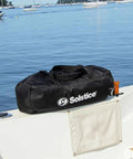 Inflatable Boat Fender For Docking And Raft Ups 42 Inch By 24 Inch carry bag on boat deck