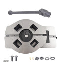4 Inch Heavy Duty Milling Machine Vise With 360 Degree Swivel Base Ductile Iron Lockdown Vise For Finishing Milling And Drilling Parts, Rock Solid Precision, Smooth Rotation, Built To Last, with handle and mounting hardware