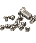 Rock Solid Titanium Torx Replacement Screw Kit includes various T6 screws and one pivot nut for Benchmade Bugout 535 EDC Knife.