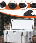 Two Pack T Handle Draw Latches For Toolbox Hood And Machinery Cabinets With Elastomer Body Reducing Vibration 4.3 Inch By 1.85 Inch By 1 Inch Heavy Duty 300N Load Capacity Locking Latches For Secure Closure on cooler lid