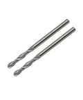 Two One Eighth Inch Solid Carbide Jobber Drill Bits With Straight Shank And 118 Degree Point For Stainless Steel Copper And Hard Plastics