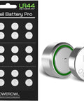 Heavy Duty Lr44 Button Coin Cell Batteries Ag13 Sr44 357 A76 1.5V Alkaline Power Packs 24 Count battery pack with silver batteries.