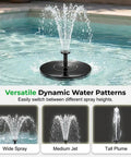 Floating Solar Water Fountain With Six Nozzles For Garden Pond Pool And Outdoor Use Upgraded 2026 Black Six Point Three Inch Operation