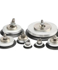 Industrial Grade PU Pneumatic Suction Cup For Robotic Manipulators in various sizes with metal fittings for automation tasks.