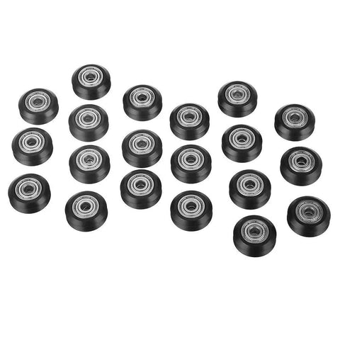 20 Piece V Shape Wheel Set With 5mm Bore And 625 Bearing Pulleys For CNC Machines And 3D Printers, Durable POM Material
