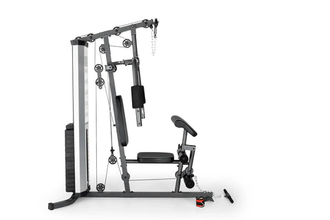 Side view of Multifunction Steel Home Gym System With 150 Pound Weight Stack For Full Body Strength Training At Home Beast Mode Ready