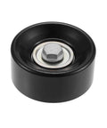 Close-up of X AUTOHAUX drive belt idler pulley, black with silver center bolt.