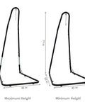 Adjustable Hammock Chair Stand Heavy Duty 330 Pound Capacity, 79 Inch To 93 Inch Tall Hanging Chair Stand With Five Height Settings