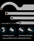 SIIIXS carbide-tip wood lathe turning tool set with aluminum handle and 8 carbide inserts