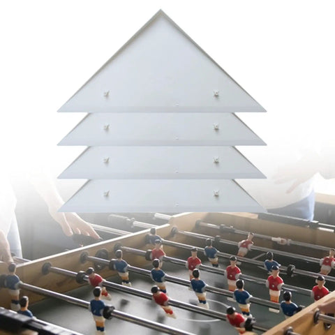 4 Pack Foosball Table Corner Protectors, sturdy white triangle edge guards, universal fit for most foosball tables, easy install
