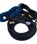 Super Flex 400A 25 Foot Three Piece Water Cooled TIG Torch Kit for Weld Pros with large water jacket and hoses.