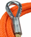 Close-up of Heavy Duty High Visibility Steel Core Flip Line Kit For Tree Climbing Five Eighths Inch By Twelve Feet USA Made