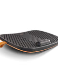 Standing Desk Mat With Anti Fatigue Bar And Wooden Wobble Balance Board For Ergonomic Comfort And Active Office Or Home Use All Day Medium Size Obsidian Black, side view
