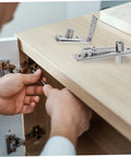 Beefy Heavy Duty Pivot Hinge For Doors And Cabinets, Hidden Concealed Hinges Kit being installed, stainless steel, with all hardware