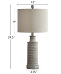 3 Way Dimmable Touch Control Table Lamp Set of 2 With USB Charging Ports for Bedroom and Living Room Vintage Rustic Farmhouse Nightstand Lamps Bulbs Included, single lamp with shade and dimensions