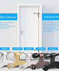 Heavy Duty Door Stops 8 Pack Adjustable Hinge Pin Metal With Rubber Bumper Tips Silver set displayed in various colors and styles.