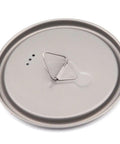 Lid for Ultralight Titanium 750ml Pot With Bail Handle For Camping And Backpacking Cookware, open flame ready and durable.