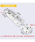 Heavy Duty Sectional Sofa Connector And Furniture Snap Bracket To Keep Couch Sections Locked Down Solid As Nails With Zero Sliding Or Gap Creeping After A Tool Free Setup, silver steel connector dimensions labeled.