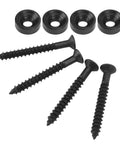 Guitar Neck Screws And Joint Bushing Set For Electric Bass 4 Piece Ferrule Fasteners With Shims String Ferrules Durable Metal Hardware For A Quick Snug Neck Fit And Rock Solid Install Black, 4 black bushings and screws