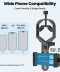 3 Axis Phone Mount For Spotting Scopes And Telescopes with universal phone adapter open, showing wide phone compatibility range.