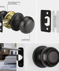 Five Pack Oil Rubbed Bronze Passage Doorknobs for Interior Doors Non Locking Closet and Hallway Knobs Fits Standard Doors Ideal for Bedrooms Living Areas and Storage Closets